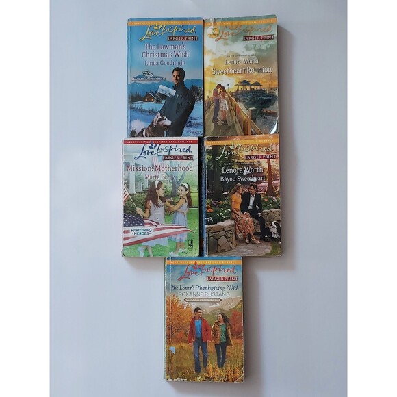 Love Inspired Romance Paperback Books-Large Print - Lot of 5 - Picture 1 of 1